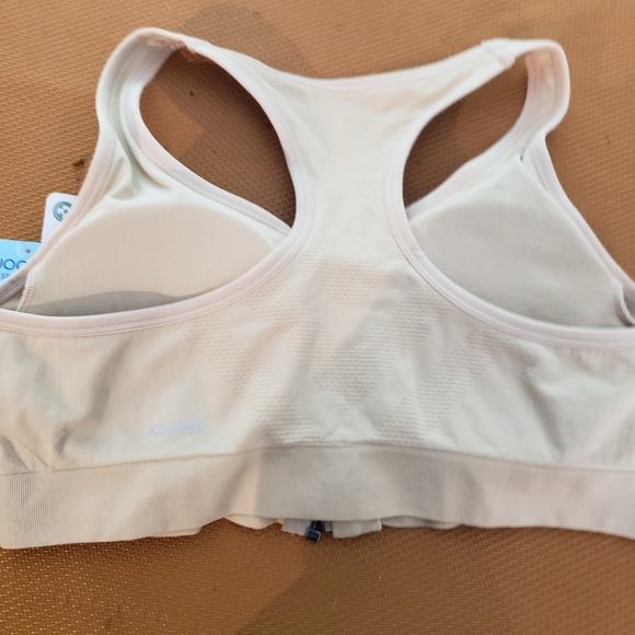 Jockey Beige Zip Front Sports Bra, Size XL - Picture 2 of 8